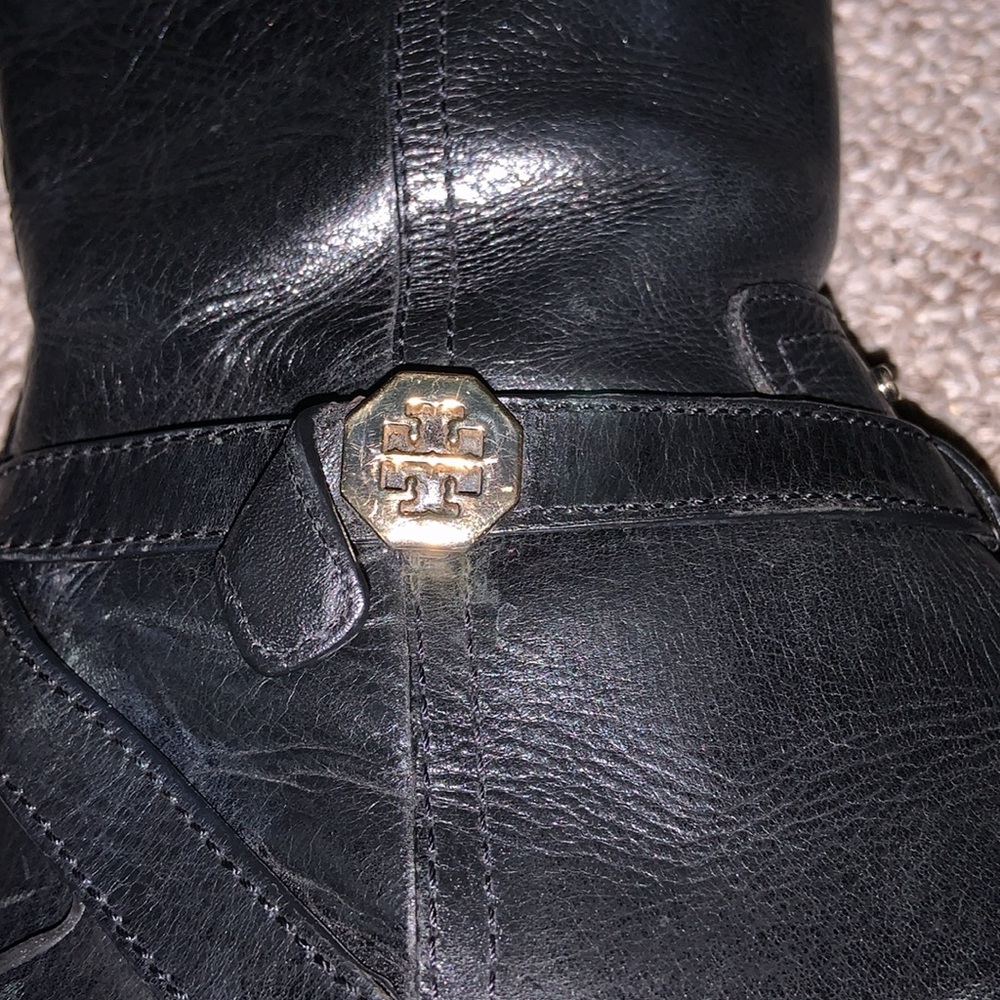 Tory Burch BRITA Black Leather Knee High Tall Riding Boot size 9.5 with zippers - Picture 14 of 14